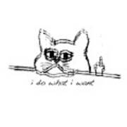 Funny Cat Shirt I Do What I Want With My Cat Shirt T-shirt Art Print