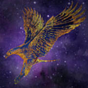 Galaxy Hawk Art Print