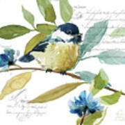 Garden Sketchbook Chickadee Art Print