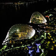 Gardens By The Bay - Flower Dome Architecture - Night Art Print
