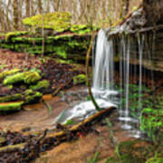 Gentle Waterfall Along Tea Kettle Falls Trail - Northwest Arkansas Art Print