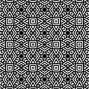 Geometric Designer Pattern 721 -grey Black Art Print
