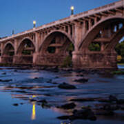 Gervais St. Bridge At Twilight-1-v2 Art Print