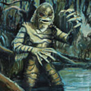 Gill-man - Creature From The Black Lagoon Art Print