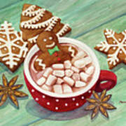 Gingerbread Hot Chocolate Art Print