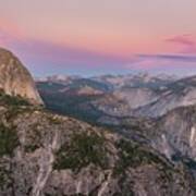 Glacier Point Is A Viewpoint Above Yosemite Valley, In California, United States  - Green And Brown Mountain Under Cloudy Sky During Daytime - Glacier Point, Yosemite Valley, United States Art Print