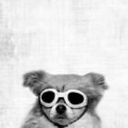 Funny Dog With Goggles Art Print