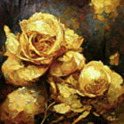 Gold Roses Art Print