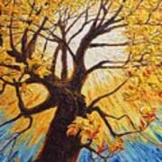 Golden Fall Tree Art Print