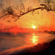 Golden Painted Sunset Art Print