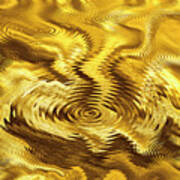 Golden Wave Texture Background Art Print