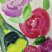 Goldfinch Among Roses Art Print