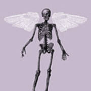 Gothic Skeleton Angel Art Print