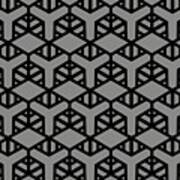 Gray And Black Geometric Shape Tile Pattern 2 Pairs 2022 Color Of The Year Grey Suit 4004-2a Art Print