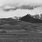 Greatness Of Sand Dunes Bw Art Print