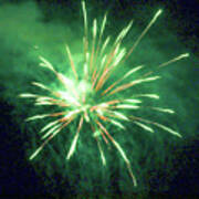 Green Burst Firework Explosion Art Print