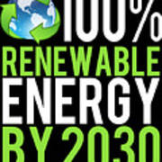 Green New Deal 100 Renewable Energy By 2030 Art Print