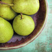 Green Pears In Bowl Art Print