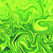 Green Slime Abstract Background Art Print