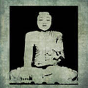 Green Tranquil Buddha Art Print