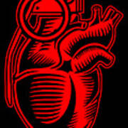 Grenade Heart Art Print
