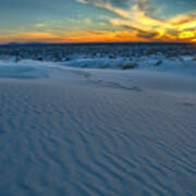 Guadalupe Salt Basin Dunes Fiery Sunset Art Print