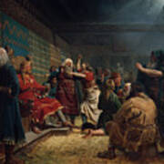 Haakon The Good And Farmers At The Sacrifice Of Cage, 1860 Art Print