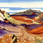 Haleakala Painting National Park Original Art Landscape Artwork 8 by 10 by AYuliya