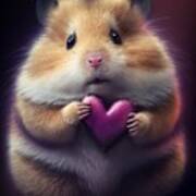 Hamster With Heart Art Print