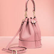 Handbag With Clipping Path On A Pastel Background Art Print