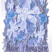 Happy Anniversary A Blue Gray Monochrome Card Art Print