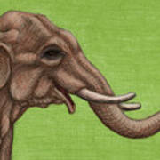 Happy Asian Elephant Art Print