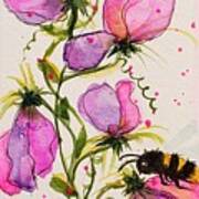 Happy Bumble Bee Art Print