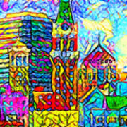 Happy Cheerful Contemporary Oakland Tribune And The Oakland Skyline 20200829 Art Print