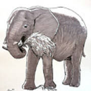 Happy Elephant Art Print