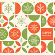Happy Holidays Modern Card Art Print