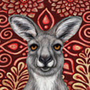 Happy Kangaroo Tapestry Art Print