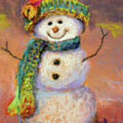 Happy Snowman Art Print