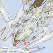 Harry Clarke Illustrations For Andersen's Fairy Tales 1916 - The Wild Swans Art Print