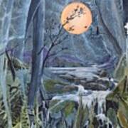 Harvest Moon - The Lakes Art Print