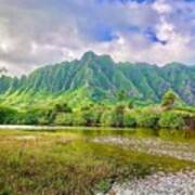 Hawaiian Mountains Over Waters Of Story Art Print