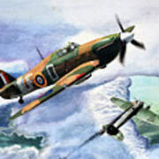 Hawker Hurricane orange sky canvas prints various sizes free delivery 