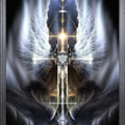 Heavenly Angel Wings Cross Art Print