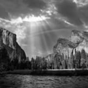 Heaven's Gate Yosemite California Bw Art Print