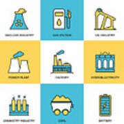 Heavy And Power Industry Icon Set Art Print