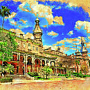 Henry B. Plant Museum In Tampa, Florida - Digital Painting With Vintage Look Art Print
