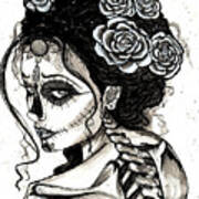 Her Sugar Skull Art Print