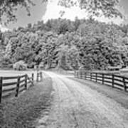Hidden Valley Road Panorama Black And White Art Print