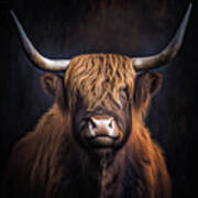 Highland Cattle Portrait 01 Art Print