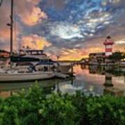 Hilton Head Island South Carolina Harbour Town Lighthouse Sunset Art Print